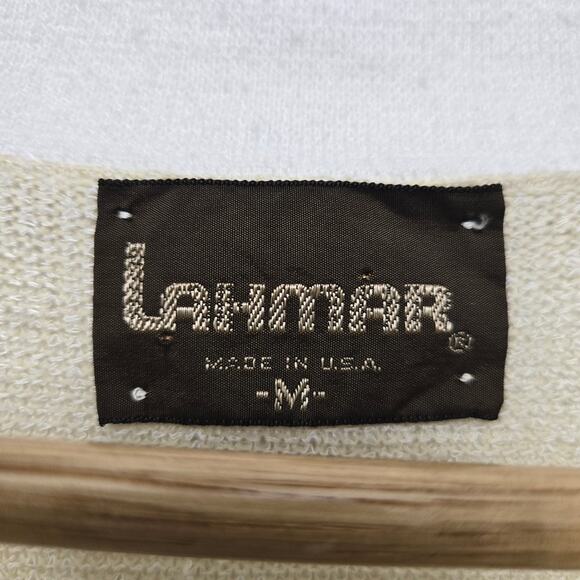 Lahmar Vintage 60s 70s Prep Countryclub Grandpa Plaid Knit Golf Polo Sweater M - Picture 8 of 10